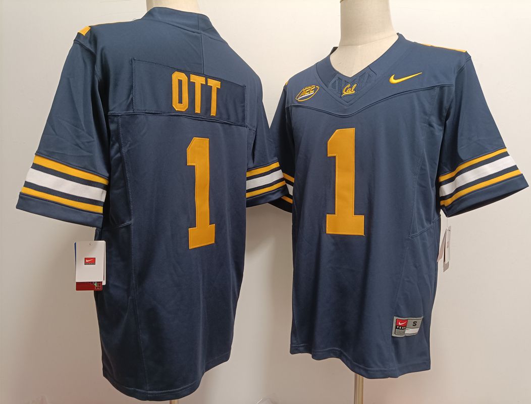 Men California Golden Bears #1 Ott Drak Blue Nike 2025 NCAA Jersey->ncaa teams->NCAA Jersey